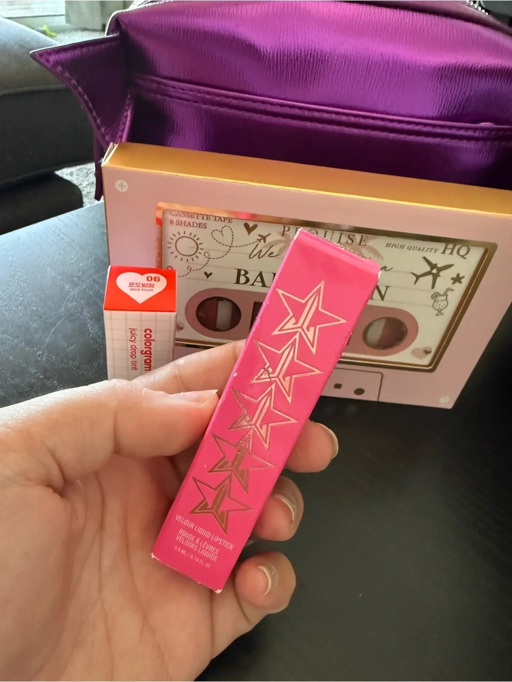 Jeffree Star Metallic Purple Makeup Bag